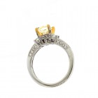1.01CT Fancy Yellow Princess Cut Diamond Engagement Ring